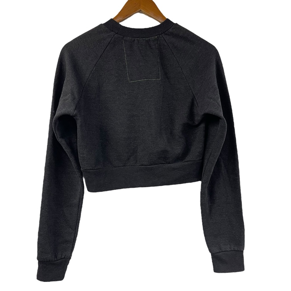 Aviator Nation Bolt Smiley Cropped Crew Sweatshirt Small - Picture 7 of 8